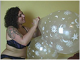 Video clip for sale of Rey Rey inflating 16-inch clear spray balloons