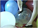 Video clip for sale of Brooke foot-popping balloons in her naughty maid costume