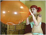 Video clip for sale of Victoria blowing to pop balloons