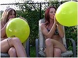 Video clip for sale of Raven and Holly discussing how much fun they have blowing up and popping balloons