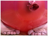 cute toes under a balloon