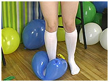 wearing white knee socks to foot pop balloons