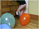 Video clip for sale of secretary Miel popping balloons in black pumps