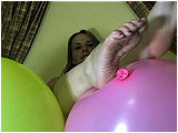 Video clip for sale of Miel foot-playing with balloons