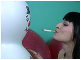 Debby gives a balloon the kiss of death