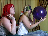 Video clip for sale of Miel and Xev in blindfolded cig-popping