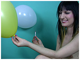Debby smokes and cig-pops balloons