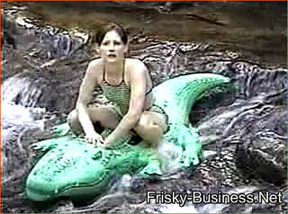 Crocodile Huntress Inflatable Fetish Video