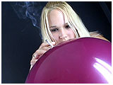 Video clip for sale of Annie smoking with a pretty jewel toned Qualatex