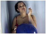 Video clip for sale of Chachou inflating a balloon and smoking a cigarette