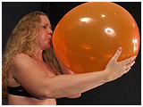 Video clip for sale of Tina blowing to burst a 16-inch balloon